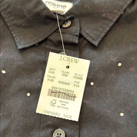 J. Crew Rhinestone modern button-down Size XXS - Picture 4 of 10